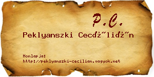 Peklyanszki Cecílián névjegykártya